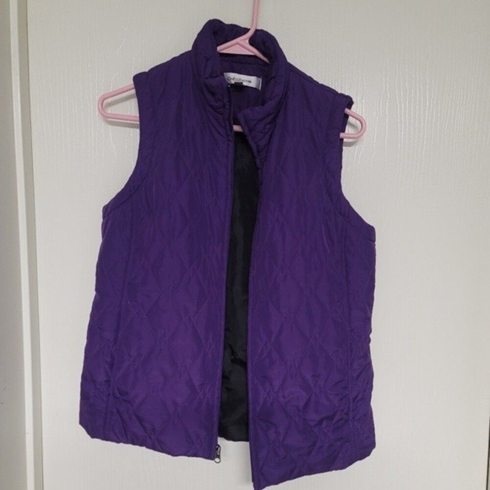 ~ womens purple croft and barrow zip up vest - size S